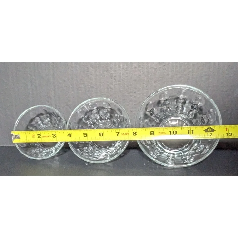 Vintage Hazel Atlas Raised Dot‎ Nested Mixing Bowls Clear Set of Five